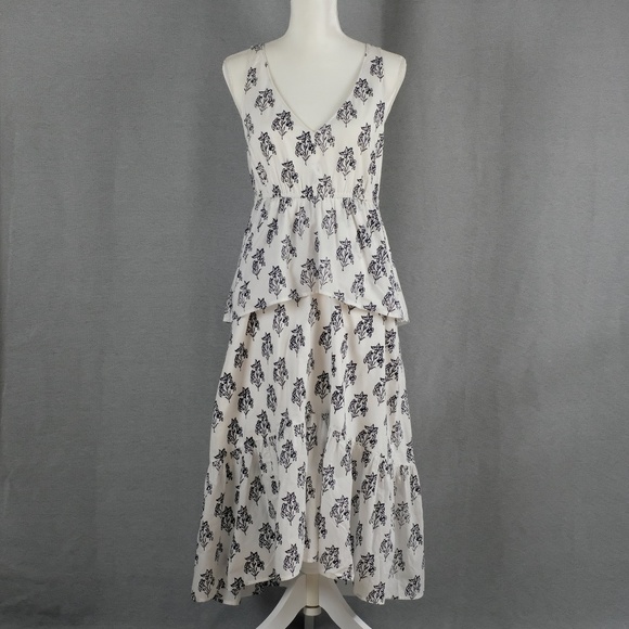 A.L.C. Judd V-Neck Sleeveless Tiered Cotton Dress - Picture 2 of 11